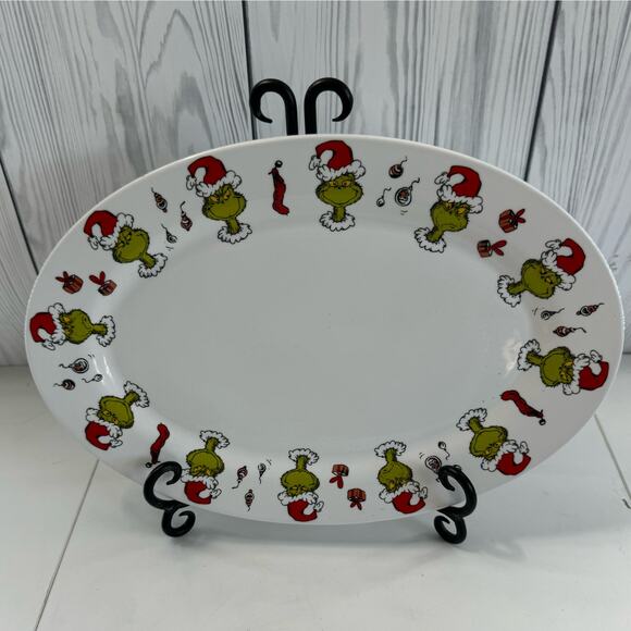 THE GRINCH XMas Christmas Faces Poses PLATTER 14 X 9.5" Dr. Seuss - Picture 1 of 7